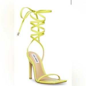 Neon yellow Steve Madden lace up heels